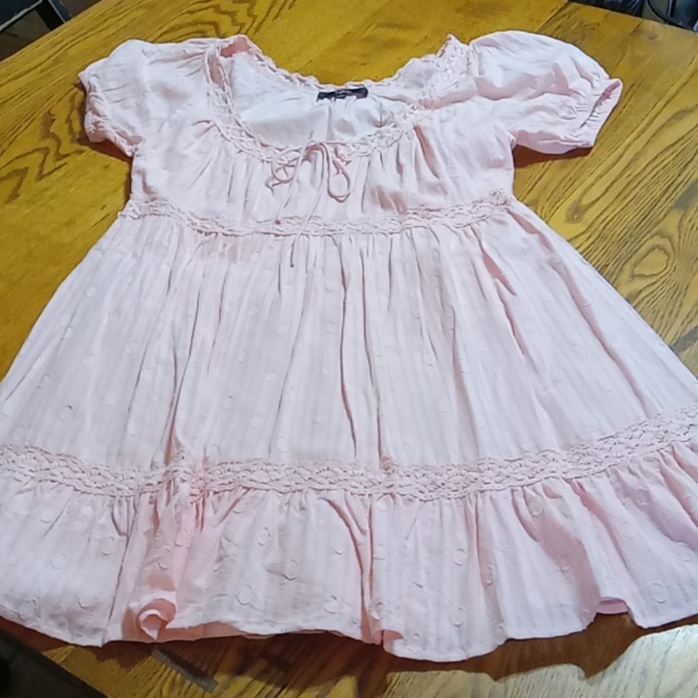 Lulu's Dress Women Teen Small Summer Vacation Party PEACH PINK SHORT Mini NEW